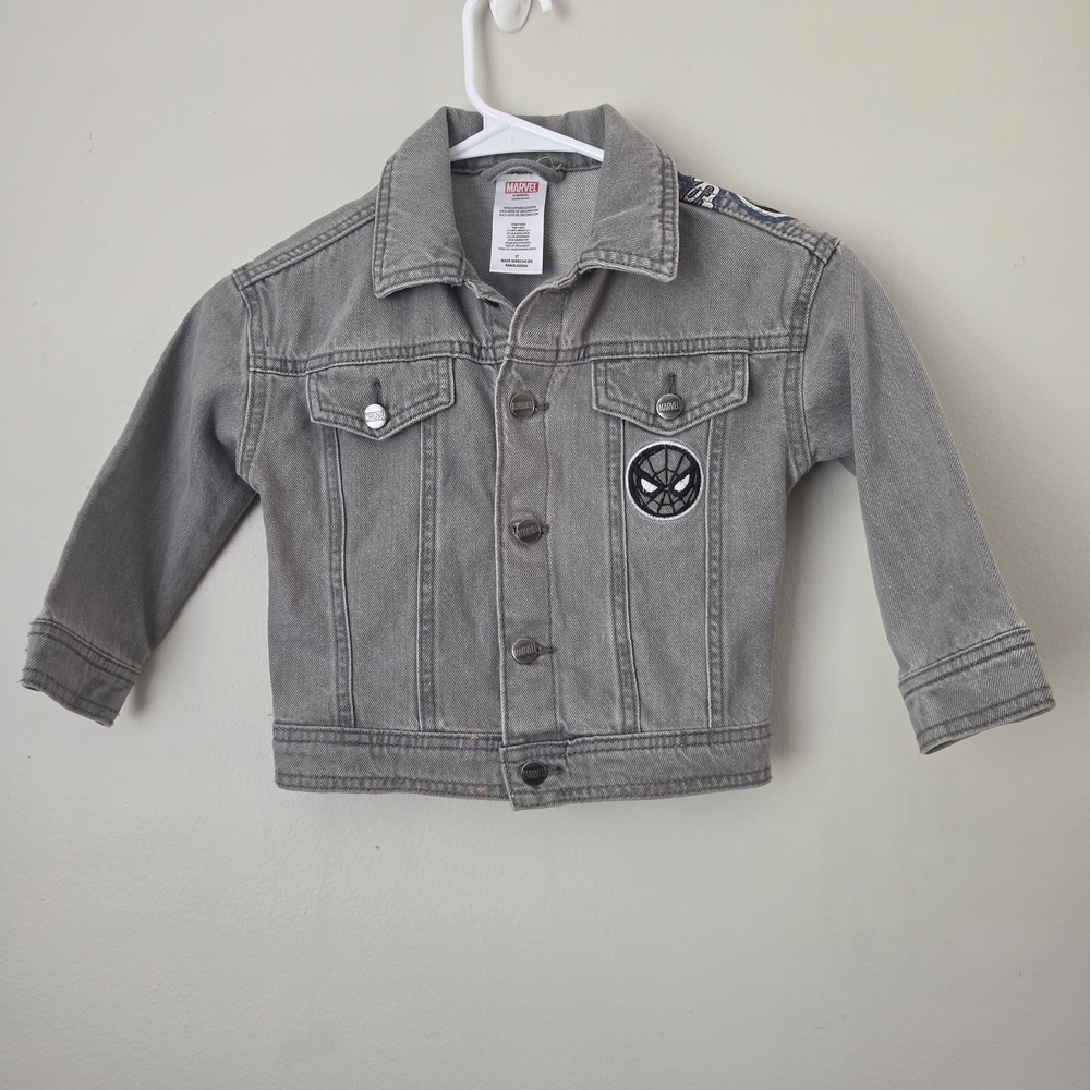 Marvel Kids’ Grey Denim Jacket with Spider-Man Patch